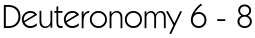 Deuteronomy 6 - 8